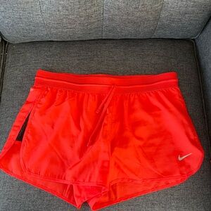 Nike Dri-Fit Women's Orange Red Athletic Lined Running Shorts in Size Small